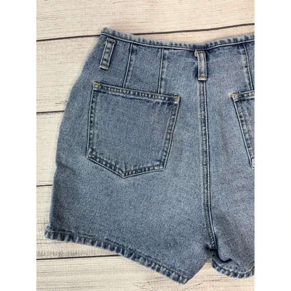 Vintage Jeans Wear Women High Waisted Denim Shorts Light Wash Button Fly Blue - Picture 8 of 8